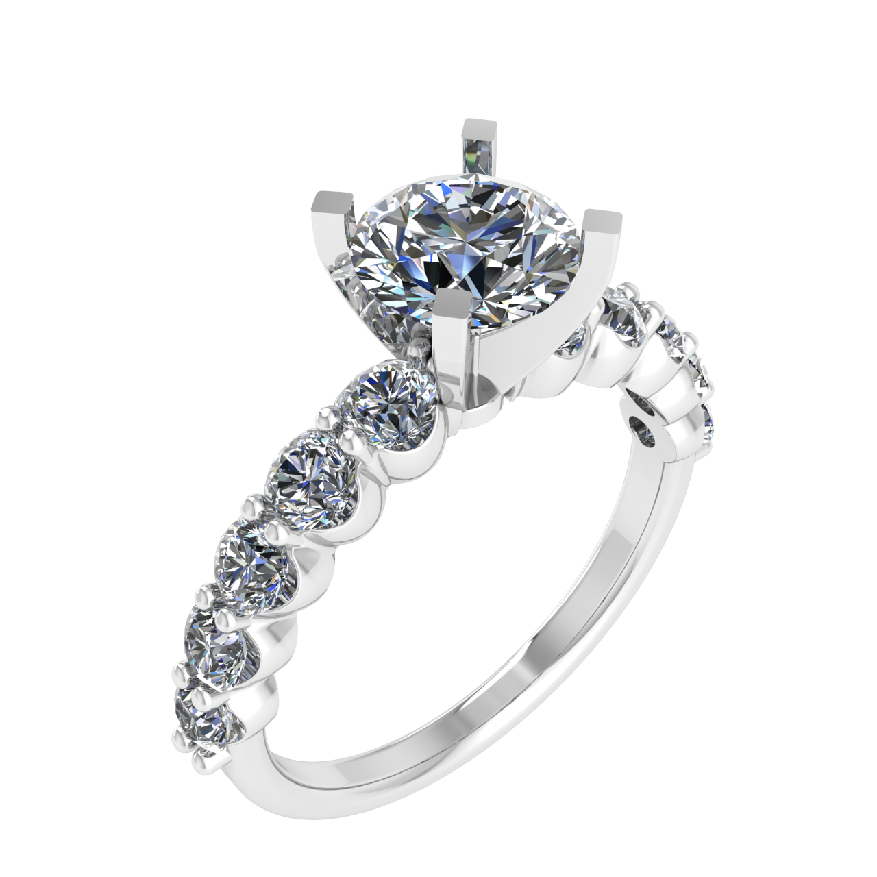 ACCENTED 6.50mm ROUND ENGAGEMENT RING